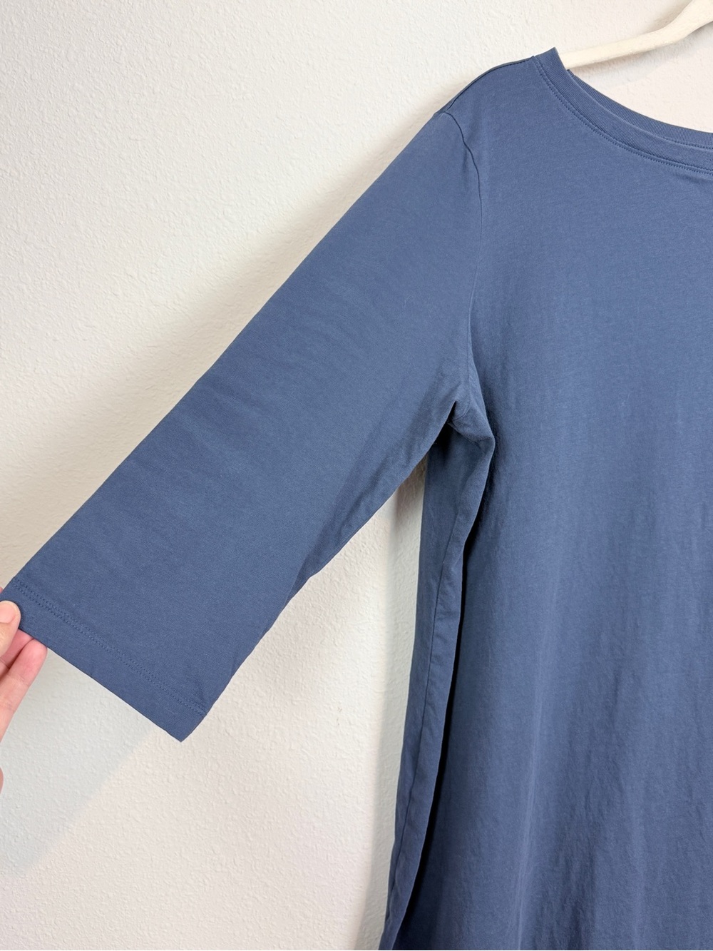 Pact Organic Cotton Slate Blue Boat Neck T-shirt Midi Dress XL - Picture 2 of 10
